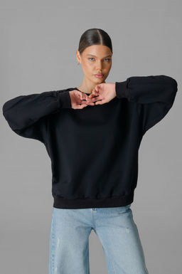 Арт. 15125 Свитшот женский Матрешка оверсайз 44-50 (4 шт) Цвет:черный - Калинка фото 17