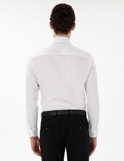 Beyaz Slim Fit Uzun Kollu G_mlek