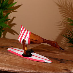 Сувенир «Утка на сёрфе», 31 см, дерево