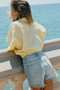 OVERSIZE STRIPED POPLIN SHIRT - Zara фото 3