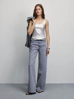 Вискозная майка с серебряным напылением / Zarina  фото 4