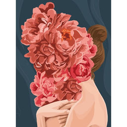 Алмазная мозаика на подрамнике с полным заполнением «Девушка с цветами», 30 × 40 см