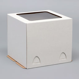 Цена за 2 шт. Коробка под торт, с окном, без ручек, белая, 24×24×22 см