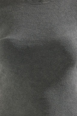 Antrasit Y?kamal? Fitilli Fitted/Vucuda Oturan Bisiklet Yaka Esnek Orme Bluz TWOSS23BZ00025