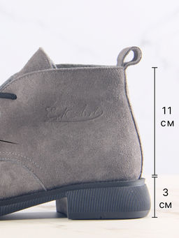 Ботинки 308.патрицияbl.Серый замок замша/байка