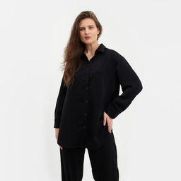 Костюм женский (рубашка, брюки) MINAKU: Silk pleasure, размер 52, чёрный