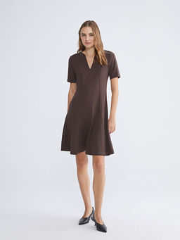 Ka??k Yaka Belden Oturtmal? Elbise