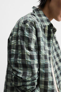 CREASED-EFFECT CHECK SHIRT - Zara фото 6