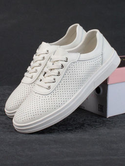05-PDXL143-2 BEIGE Кроссовки женские (натуральная кожа)