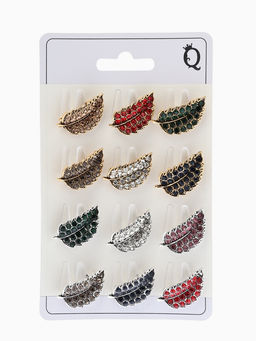 Цена за 12 шт. Брошь маленькая «Листик», МИКС