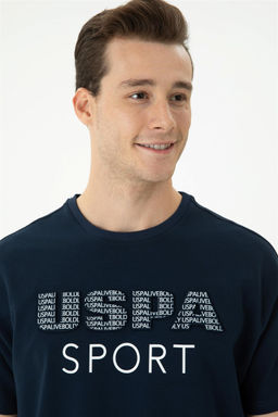 Мужская темно-синяя комфортная футболка с круглым вырезом Неожиданная скидка в корзине - U.s. polo assn фото 2