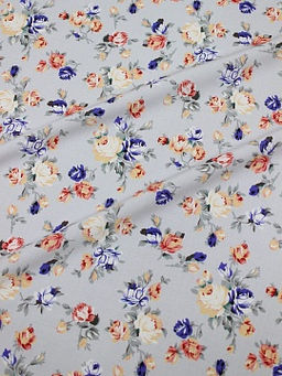 Штапель Премиум Винтажные букетики из роз на св.серо-фиолетовой дымке, 1.45м, вискоза-100% - Купава фото 8