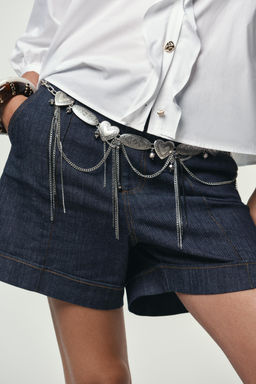 Z1975 HIGH-WAIST DENIM BERMUDA SHORTS - Zara фото 2