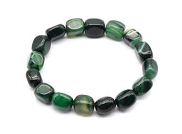 Браслет из агата тонированного прямоугольник 9*12мм цв.изумрудный