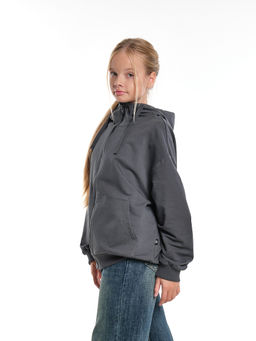 Толстовка на молнии с капюшоном 22-7653 хаки - Mini maxi фото 24