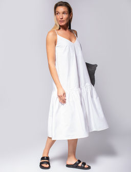 VILATTE / Платье из поплина с регулируемыми бретелями  фото 2