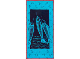 Полотенце махровое 6с102.411ж1 Сардины New(3-бир-т.син) 67х150см