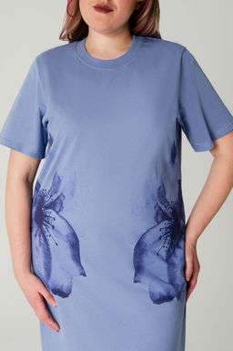 Арт. 4158 Домашняя туника женская 52-60 (5 шт) Цвет:сиреневый - Калинка фото 7