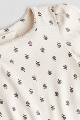 Camiseta de punto con ribetes de picot - H&m фото 2