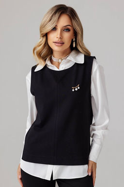 Жилет женский 4440А/01/Черный - Rise фото 3