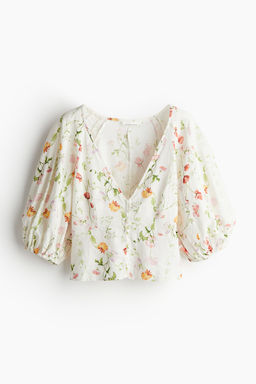 Blusa en mezcla de lino - H&m фото 5
