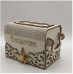 Копилка для денег в виде сундучка с замочком