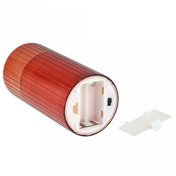 Свеча в цветной колбе, восковая, светодиодная на батарейках д7,5см h15,2см, свет теплый, с мерцанием, колба стекло, цвет терракотовый, питание от 2-х батареек АА (в комплект не входят), в коробке (Китай)