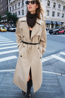 ZW COLLECTION WATER-REPELLENT OVERSIZE TRENCH COAT - Zara фото 6