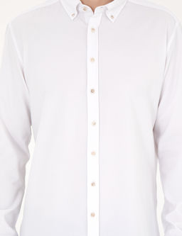 Beyaz Slim Fit Uzun Kollu G_mlek
