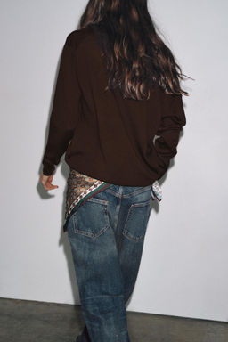 ZW COLLECTION BAGGY JEANS WITH SCARF DETAIL LOW-RISE - Zara фото 4