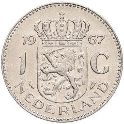 Монета 1 гульден 1967 года Нидерланды