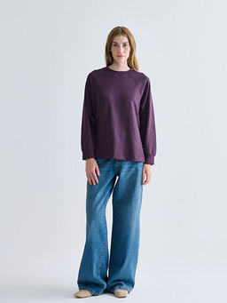 Bisiklet Yaka Oversize Kad?n Sweatshirt Tunik