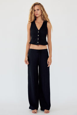 TEXTURED STRAIGHT-FIT TROUSERS - Zara фото 38