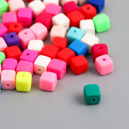 Бусины для творчества PVC «Кубики. Яркий карнавал», набор 62 шт., 0.6×0.6×0.6 см