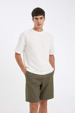 Хлопковые шорты-бермуды свободного покроя - Defacto фото 4