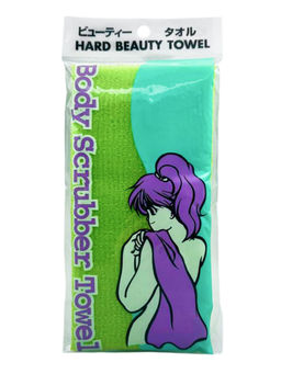 Bath Towel Мочалка-полотенце для душа с пилинг-эффектом / Nylon Long Exfoliating Towel, жесткая, зелёный