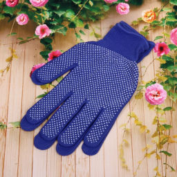 Цена за 5 шт. Перчатки нейлоновые "Классика" с ПВХ покрытием голубые 8 р-р б/блистера