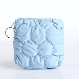 Кошелёк-монетница на молнии, 12×2.5×8.5 см, мягкий, голубой