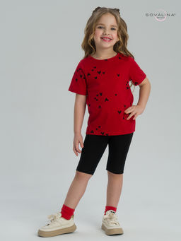 Костюм Актив сердечки на красном-черный - Sovalina фото 5