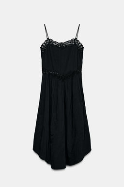 VESTIDO MIDI ENCAJE ZW COLLECTION / Negro - Zara фото 7