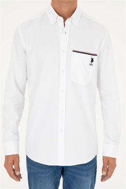 U. S. Polo Assn / Мужская белая рубашка с длинным рукавом - U.s. polo assn фото 6