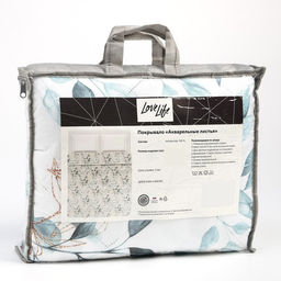 Покрывало LoveLife 2 сп Акварельные листья 180*2105см, микрофайбер, 100% п/э  фото 4