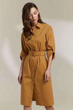 Платье 0843 горчичный - Diliafashion фото 2