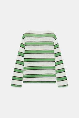 CAMISETA R?STICA CUELLO PANADERO / Raya verde
