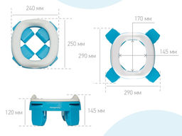 Горшок дорожный HandyPotty 3 в 1 голубой и вкладка голубая