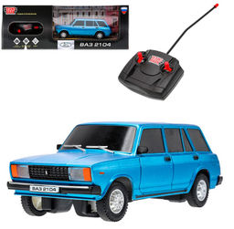 Технопарк. ВАЗ-2104 р/у, 18 см, свет, синий, в кор. арт.2104-18L-BU