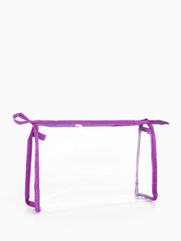 Набор простых косметичек 2 в 1 на молниях, с принтом, сиреневый