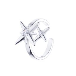 Серебряный кафф звезда с фианитами Isida