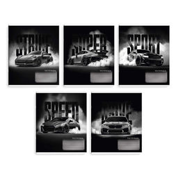 Тетрадь школьная ученическая, 12 л, клетка, арт. 70902/ 10 ФОРСАЖ /А5+, мягкий переплёт (2 скобы), о