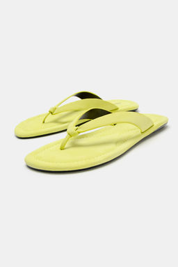 SANDALIA PLANA PIEL / Verde Lima - Zara фото 4